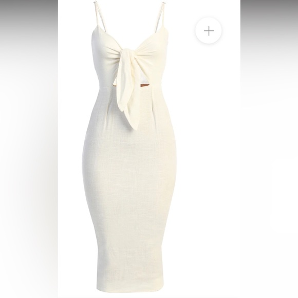 JLUXLABEL Linen midi dress - size Large - Picture 3 of 7